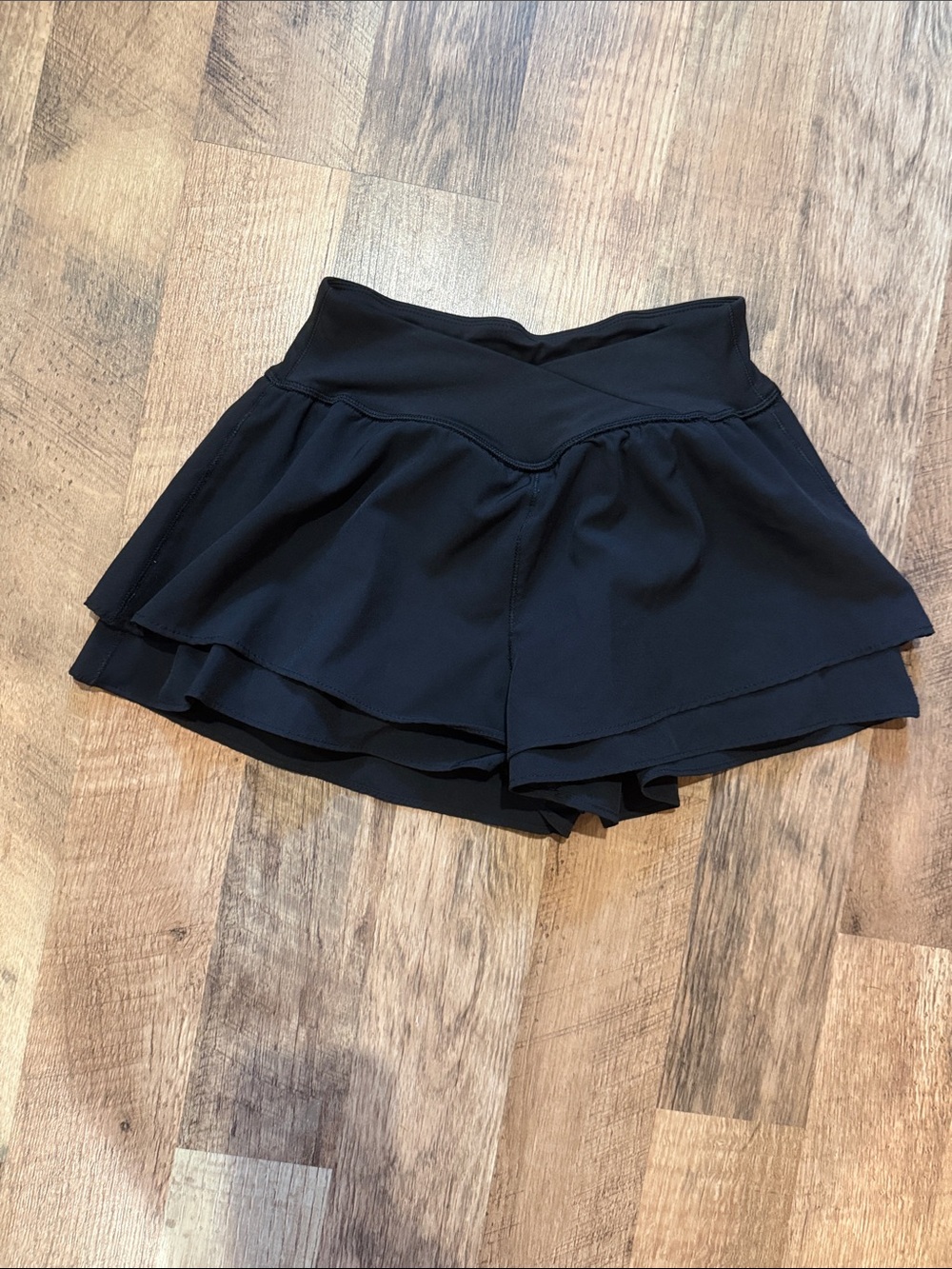 Girl’s Black Layered Skort Shorts - Size 12